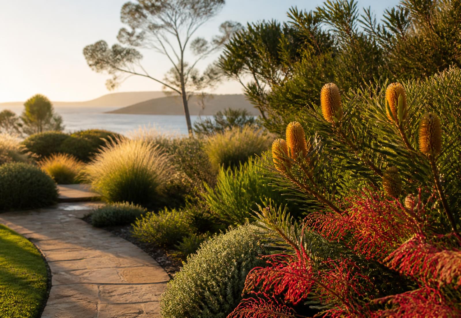 Freshly mown coastal lawn with tidy garden beds on a Gold Coast property